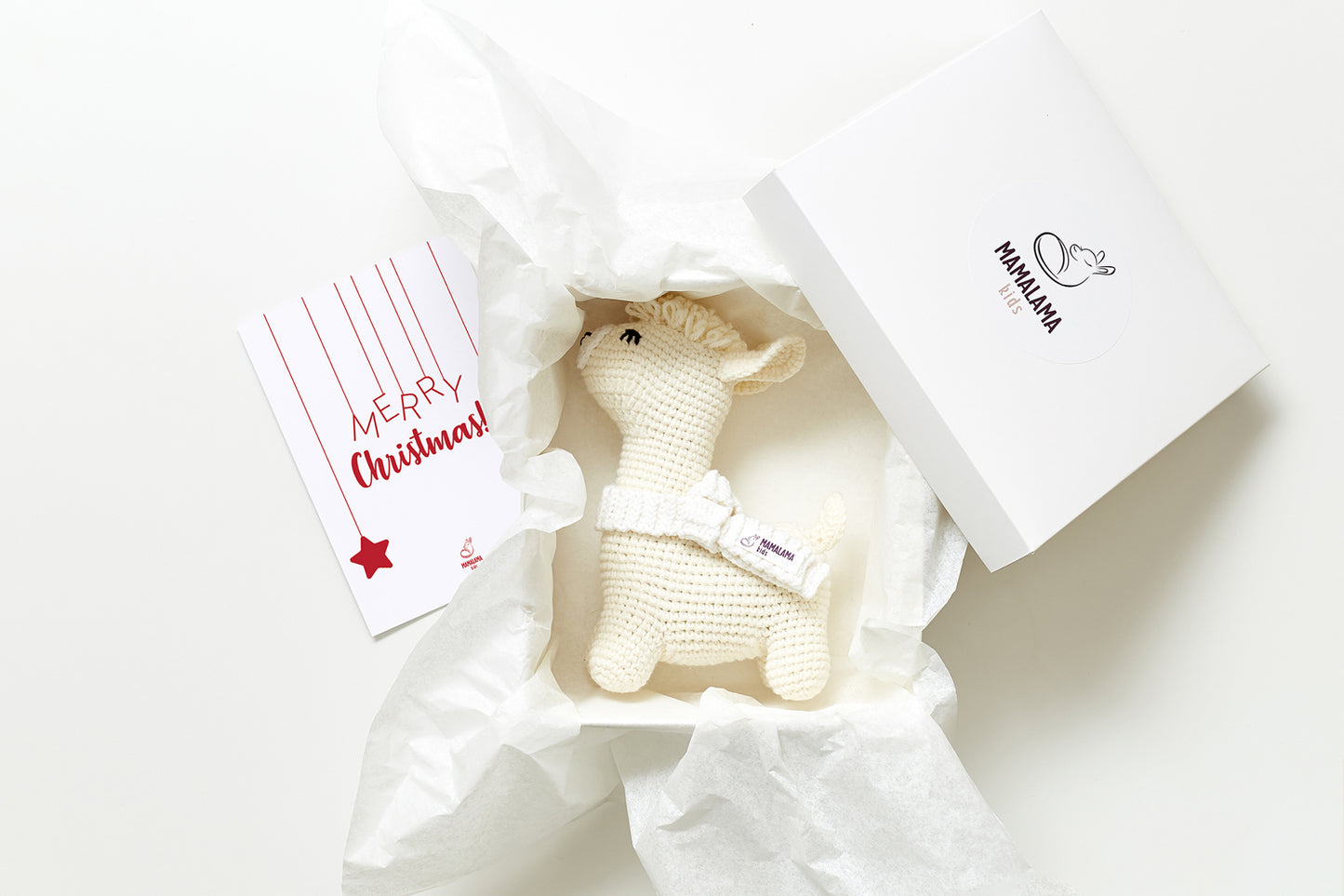 Christmas llama toy gift box Blue