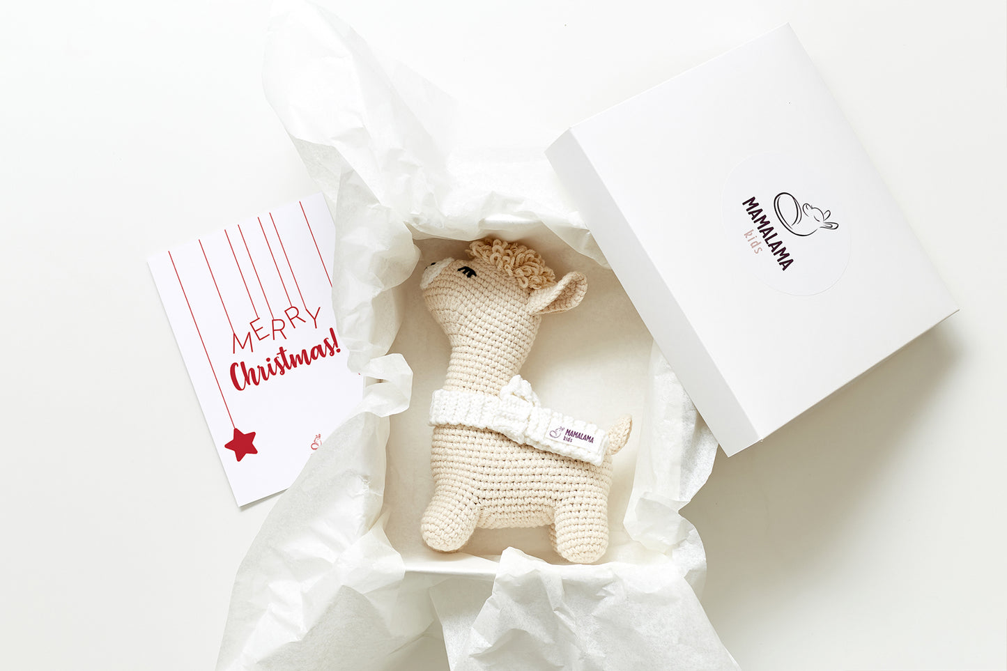 Christmas llama toy gift box Blue
