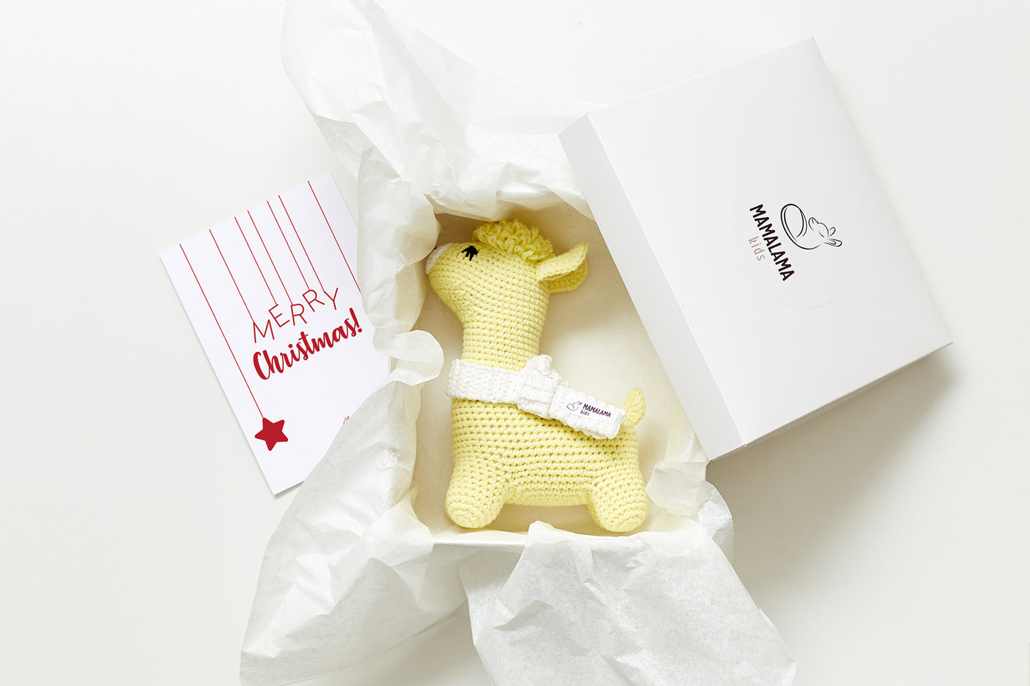 Christmas llama toy gift box Blue