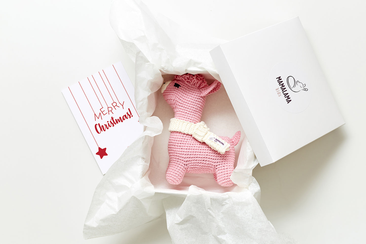 Christmas llama toy gift box Blue