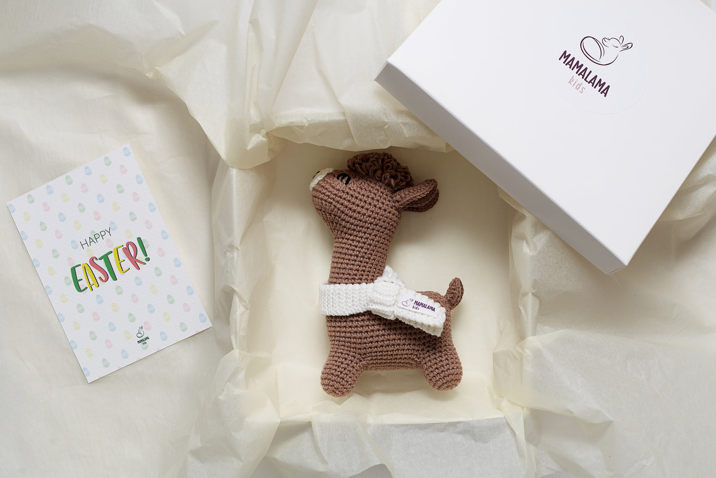 Easter llama toy gift box Brown