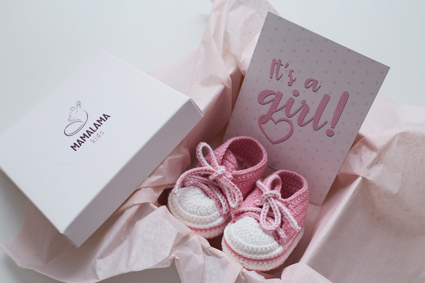 It's a Girl Sneakers booties gift box Pink