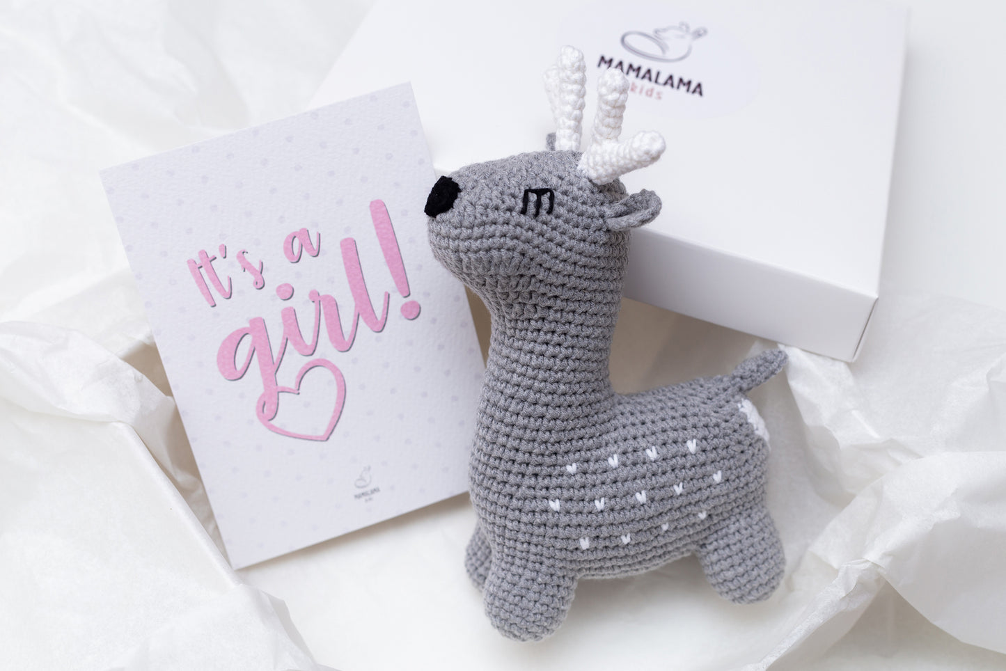 It's a Girl Deer toy gift box Gray