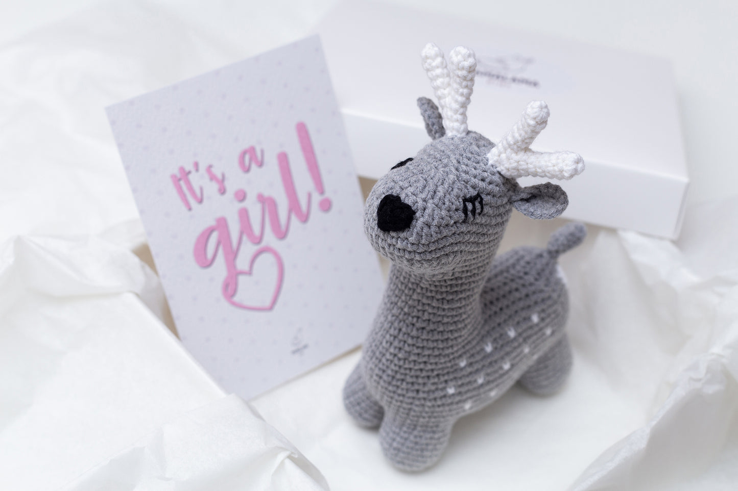 It's a Girl Deer toy gift box Gray