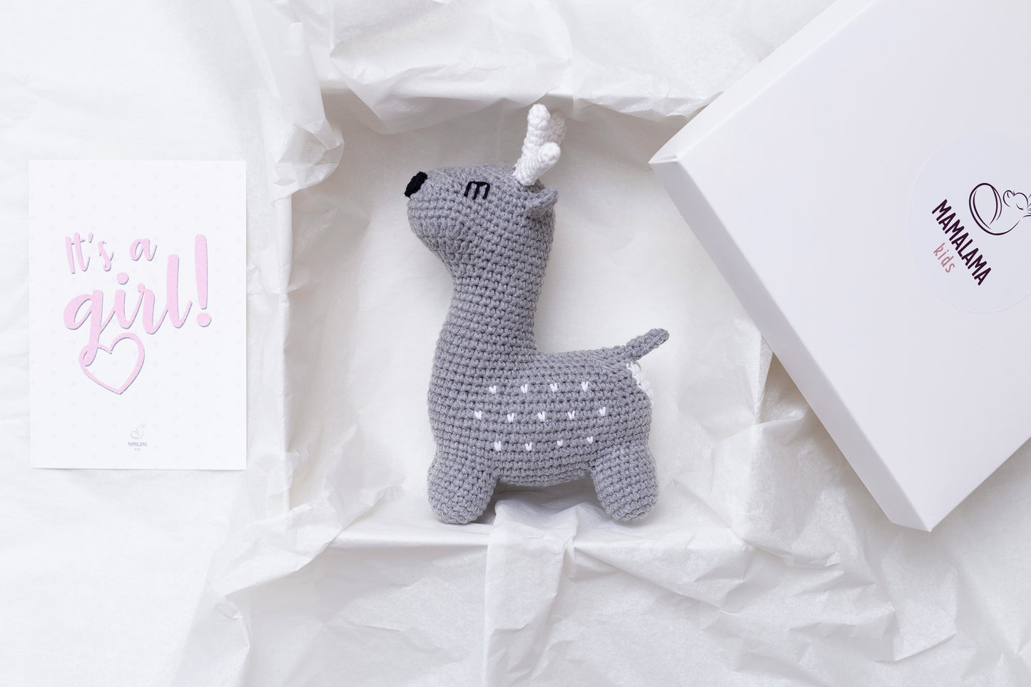 It's a Girl Deer toy gift box Gray