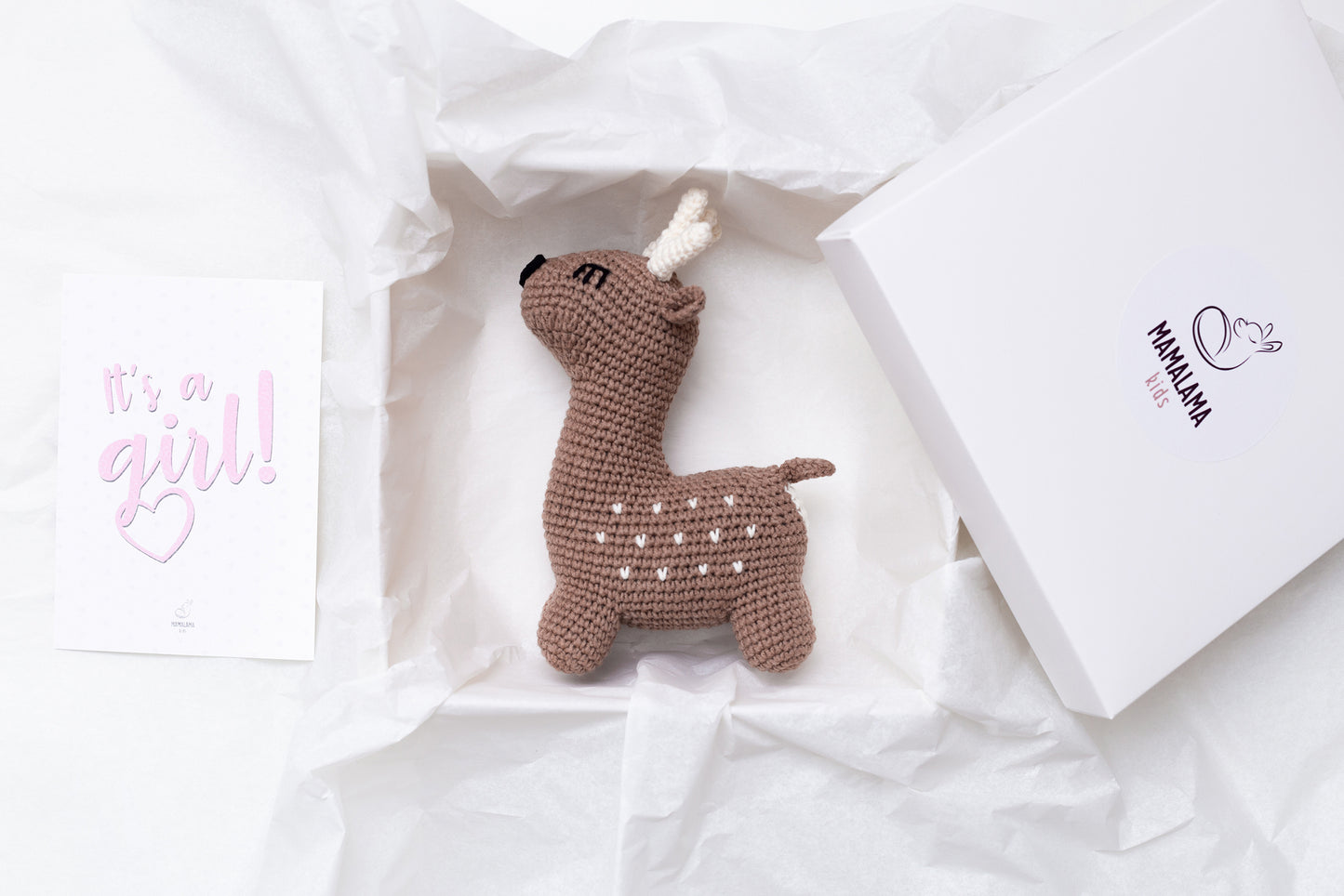It's a Girl Deer toy gift box Brown