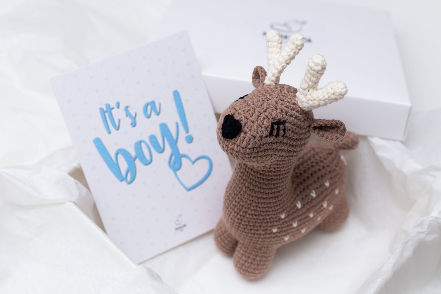 It's a Boy Deer toy gift box Brown