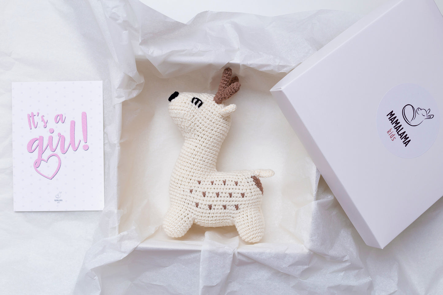 It's a Girl Deer toy gift box Cream