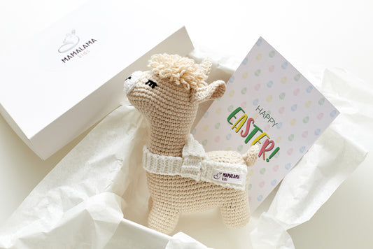 Easter llama toy gift box Beige