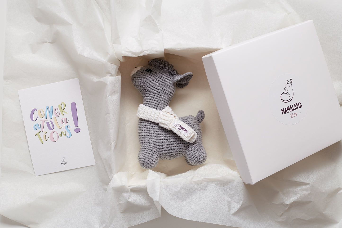 Llama toy gift box Gray