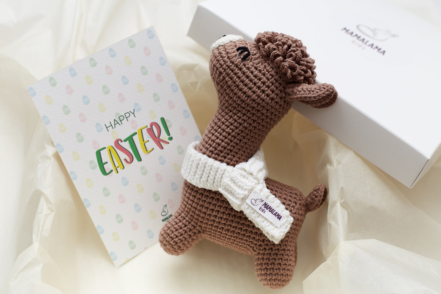 Easter llama toy gift box Brown
