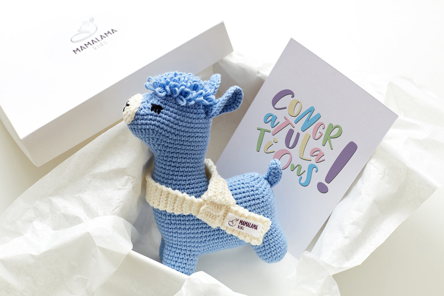 Llama toy gift box Blue
