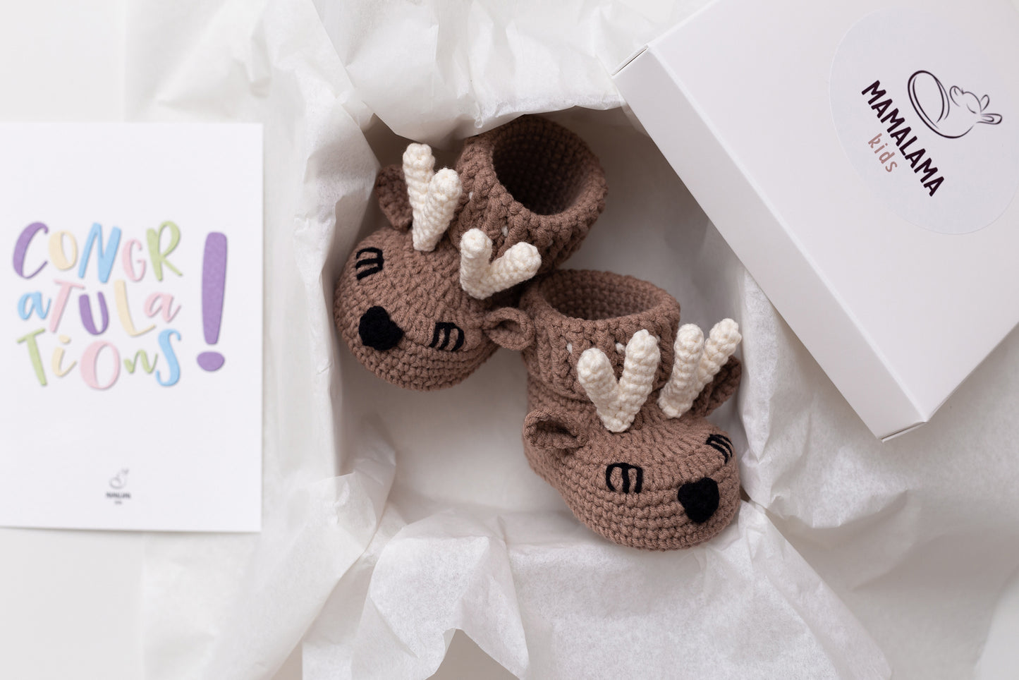 Deer booties gift box Brown