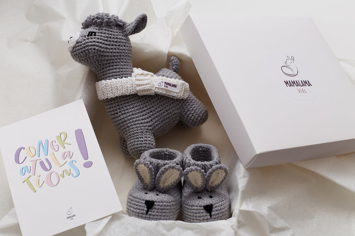 Bunny booties gift box Gray