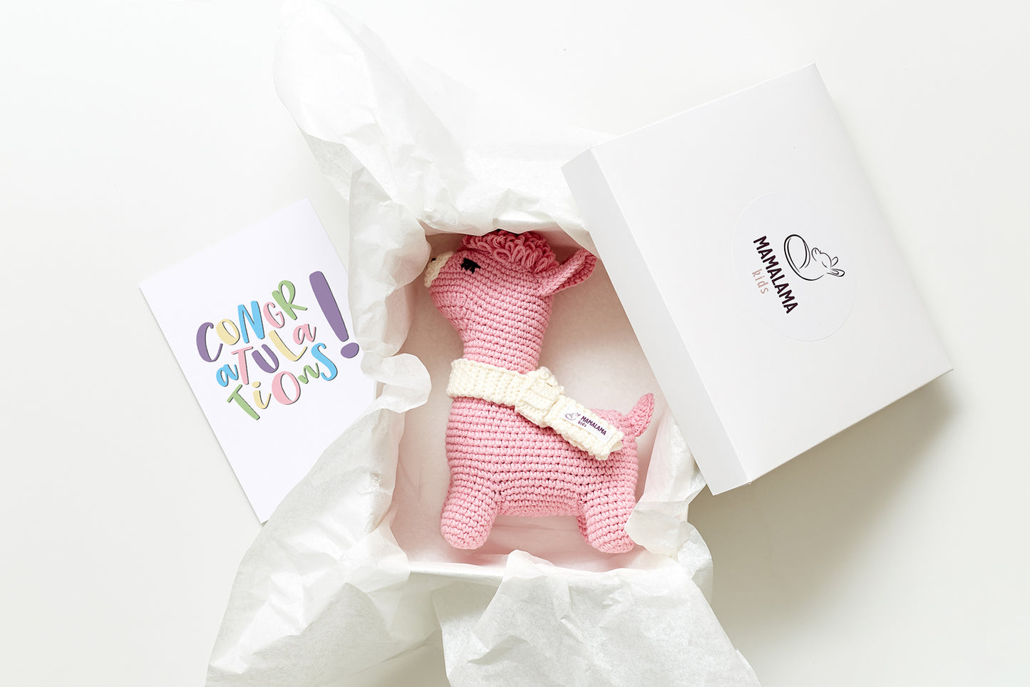 Llama toy gift box Pink