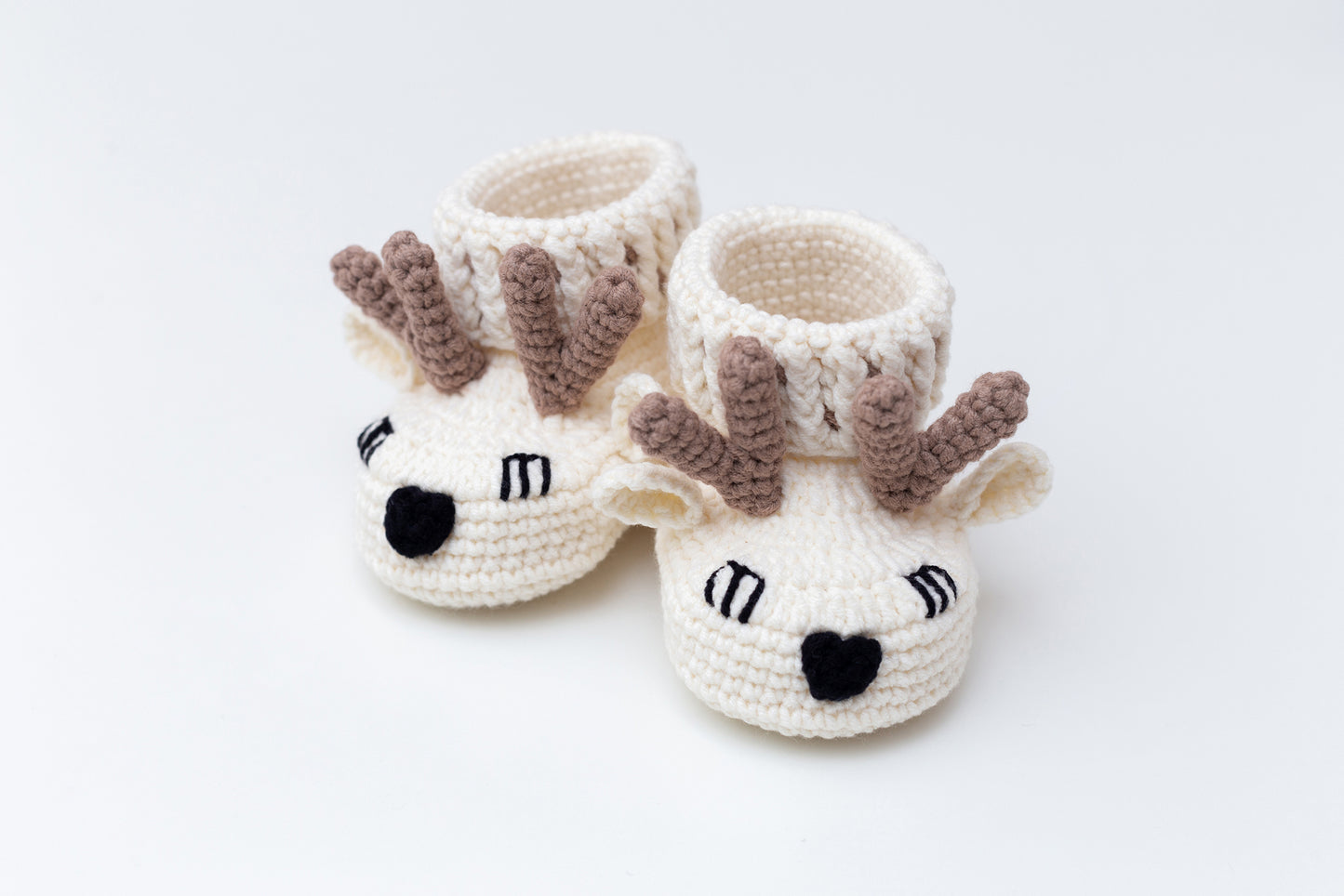Christmas deer booties baby gift box Off white