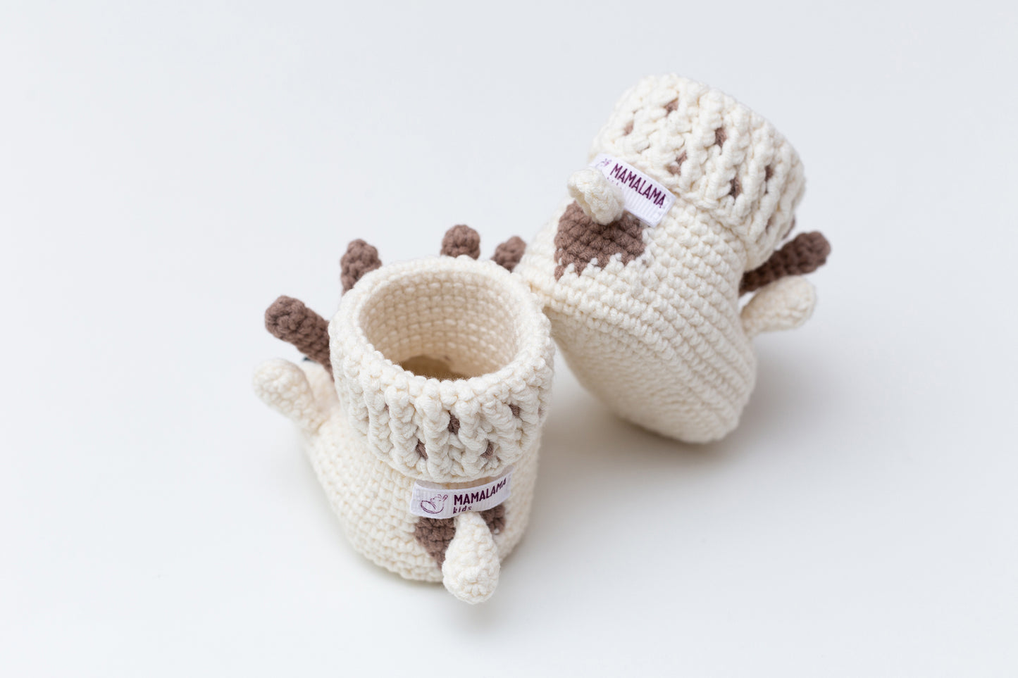 Christmas deer booties baby gift box Off white