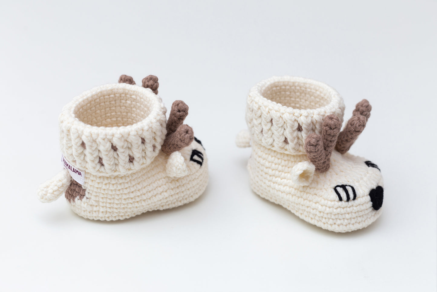 Christmas deer booties baby gift box Off white
