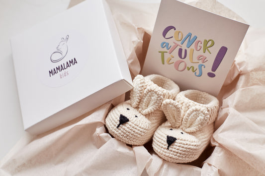 Bunny booties gift box Beige