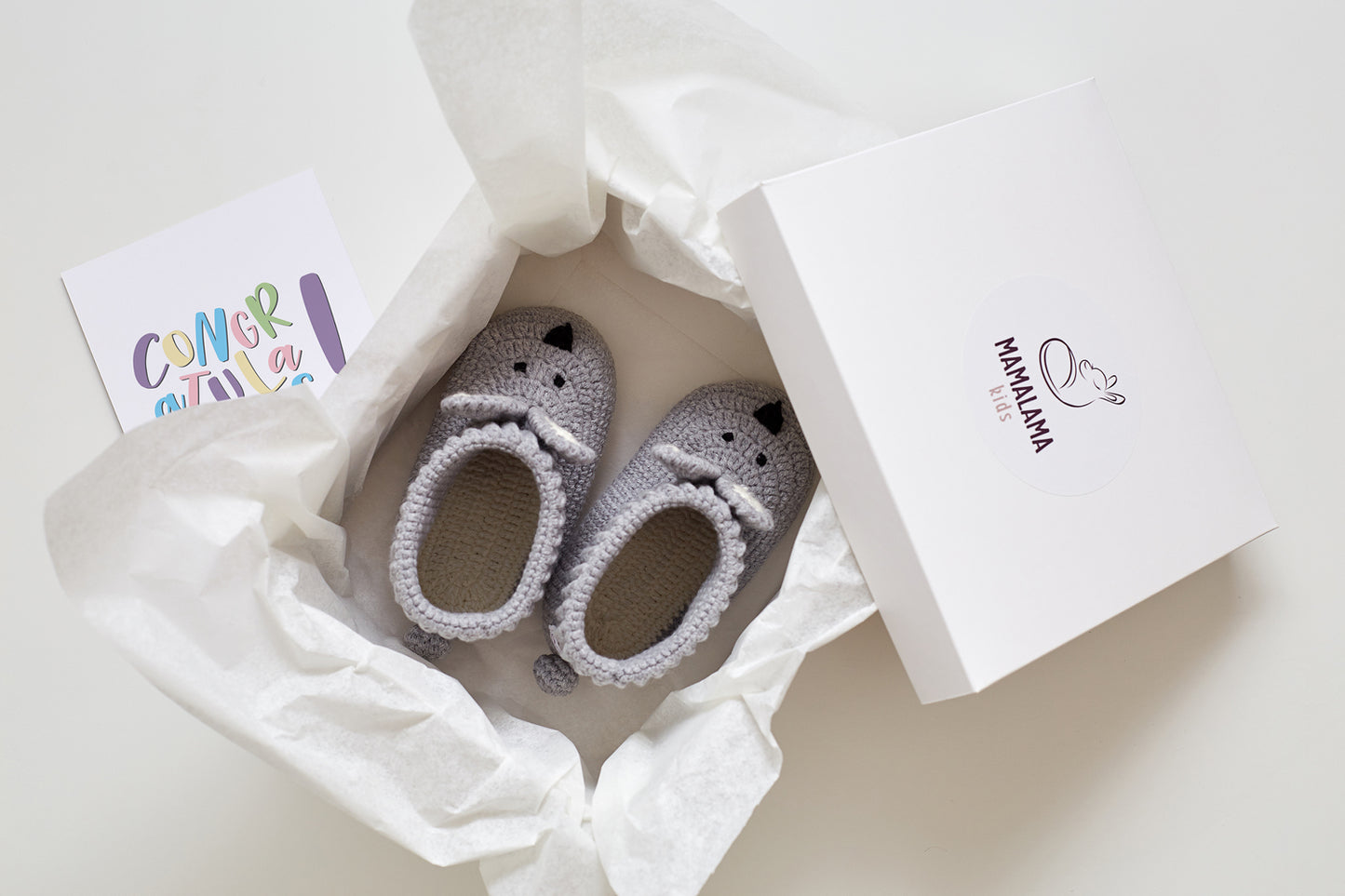Bunny booties gift box Gray
