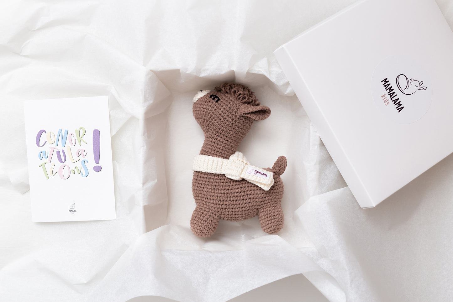 Llama toy gift box Brown