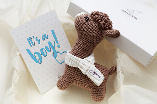 It's a Boy Llama toy gift box Brown
