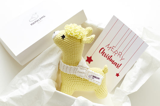 Christmas llama toy gift box Yellow