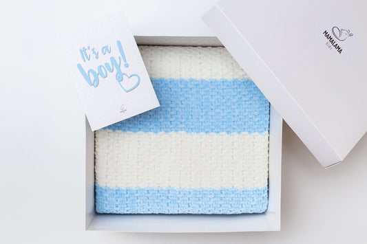 It's a Boy Baby blanket gift box Blue