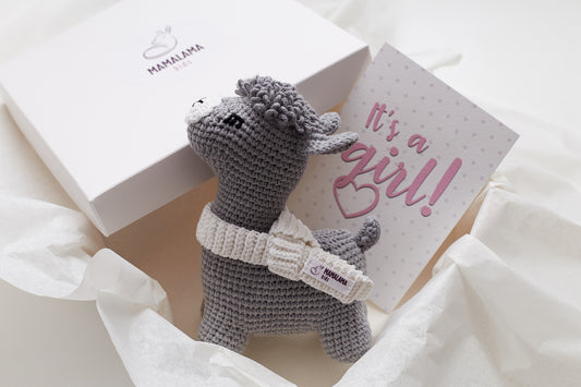 It's a Girl Llama toy gift box Gray