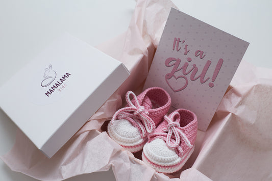 It's a Girl Sneakers booties gift box Pink
