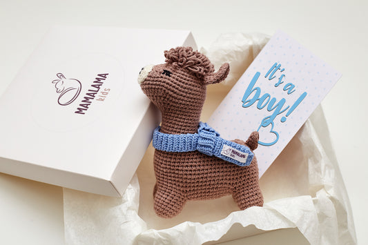 It's a Boy Llama toy gift box Brown