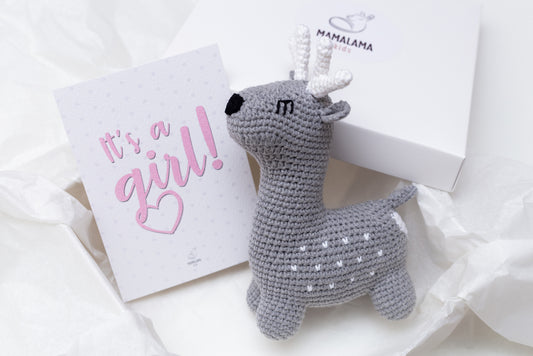 It's a Girl Deer toy gift box Gray