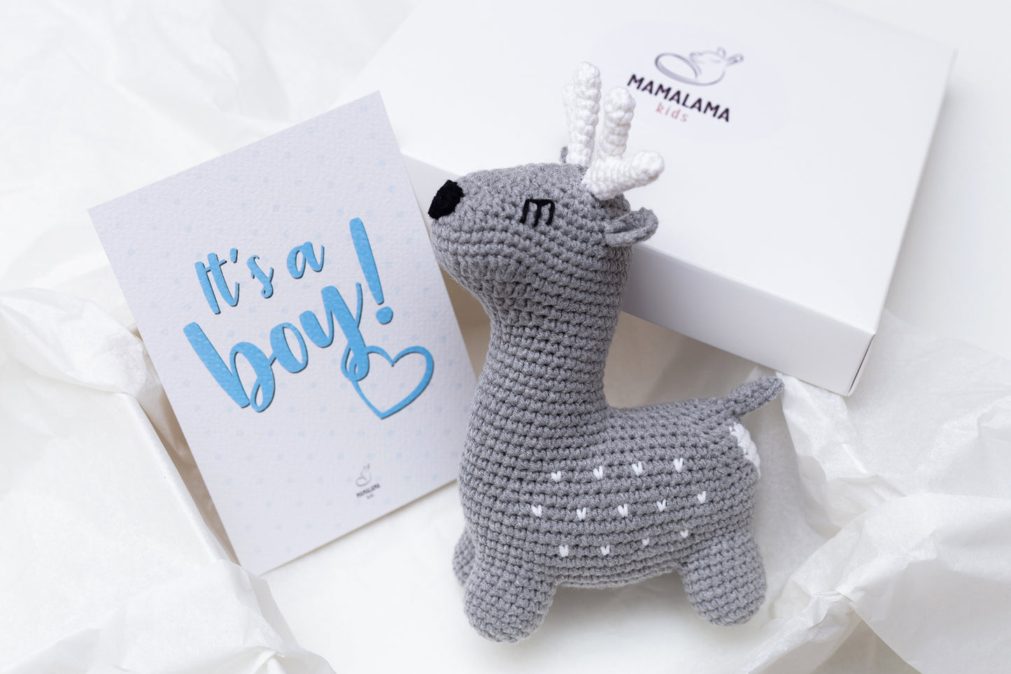 It's a Boy Deer toy gift box Gray