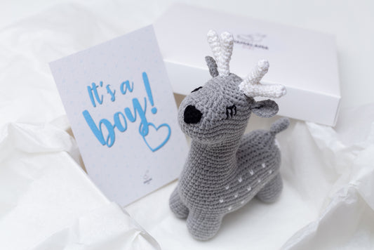 It's a Boy Deer toy gift box Gray