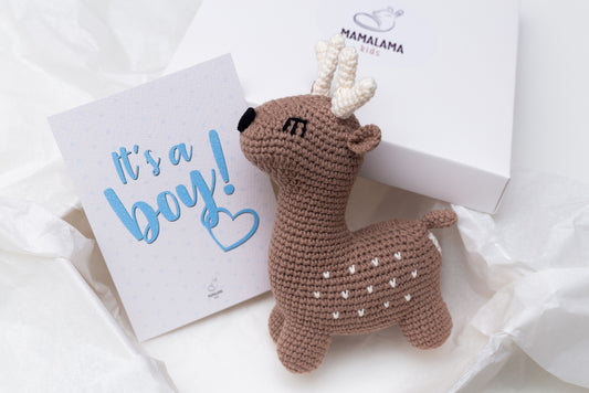 It's a Boy Deer toy gift box Brown