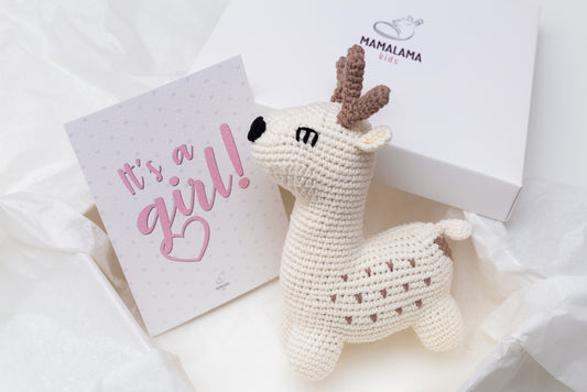 It's a Girl Deer toy gift box Cream