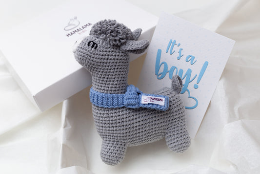 It's a Boy Llama toy gift box Gray