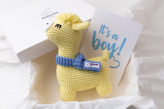 It's a Boy Llama toy gift box Yellow