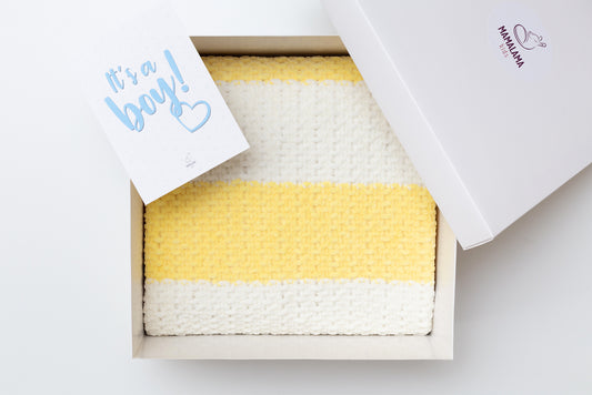 It's a Boy Baby blanket gift box Yellow