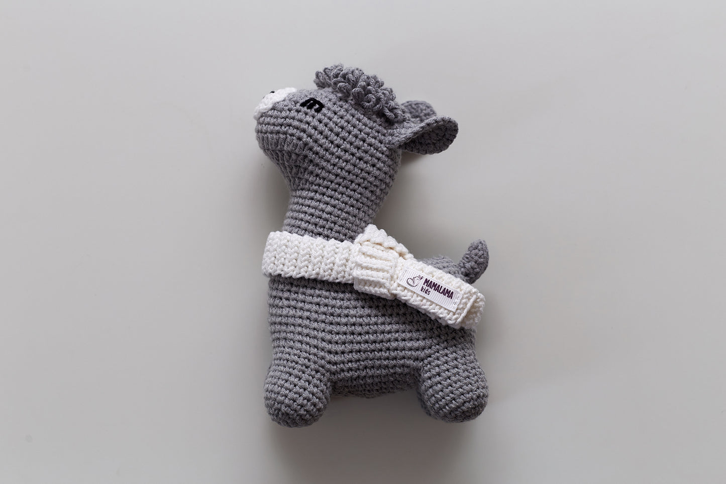 Llama toy & blanket gift box Gray Off white