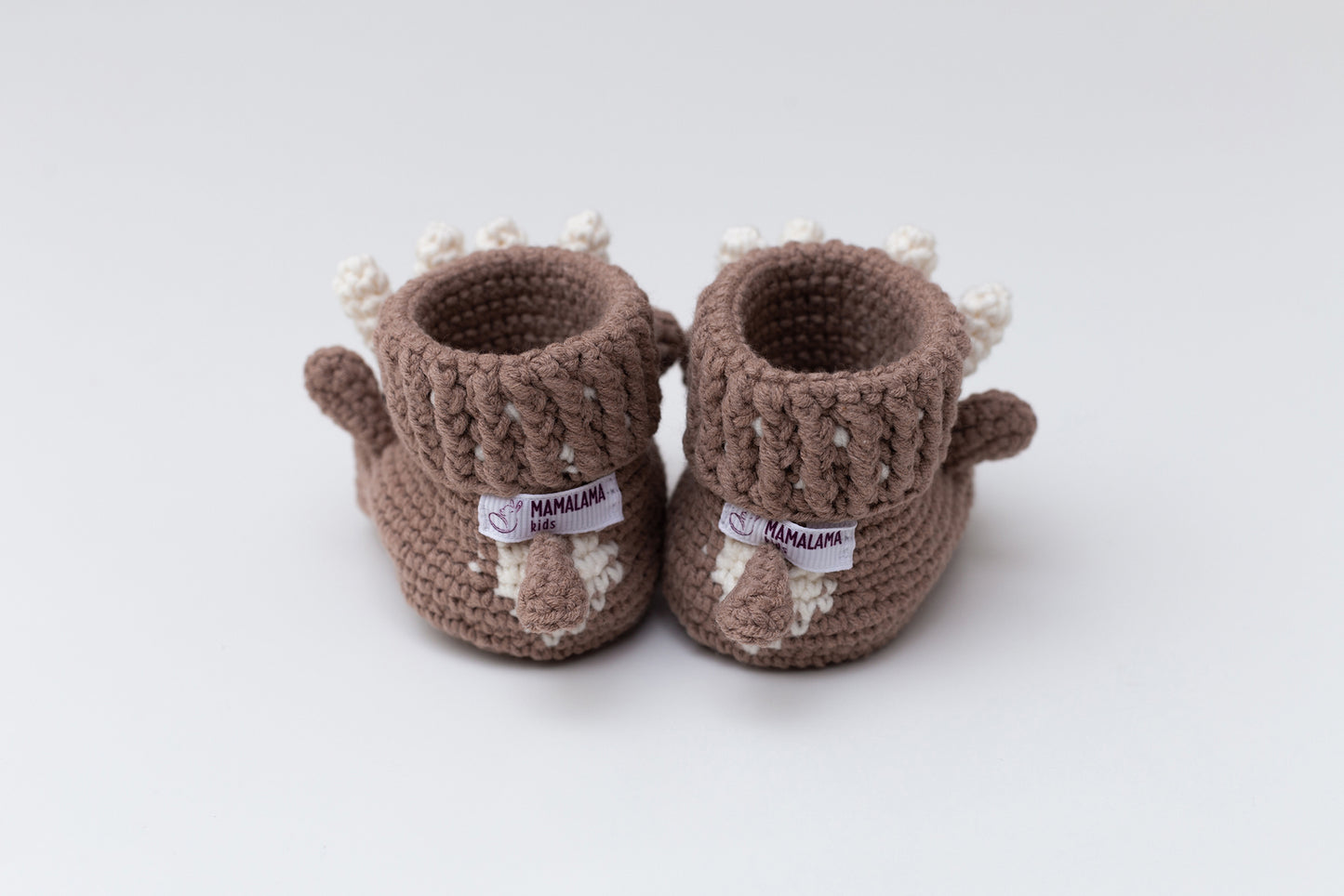 Baby boy shower gift box with crochet brown deer booties