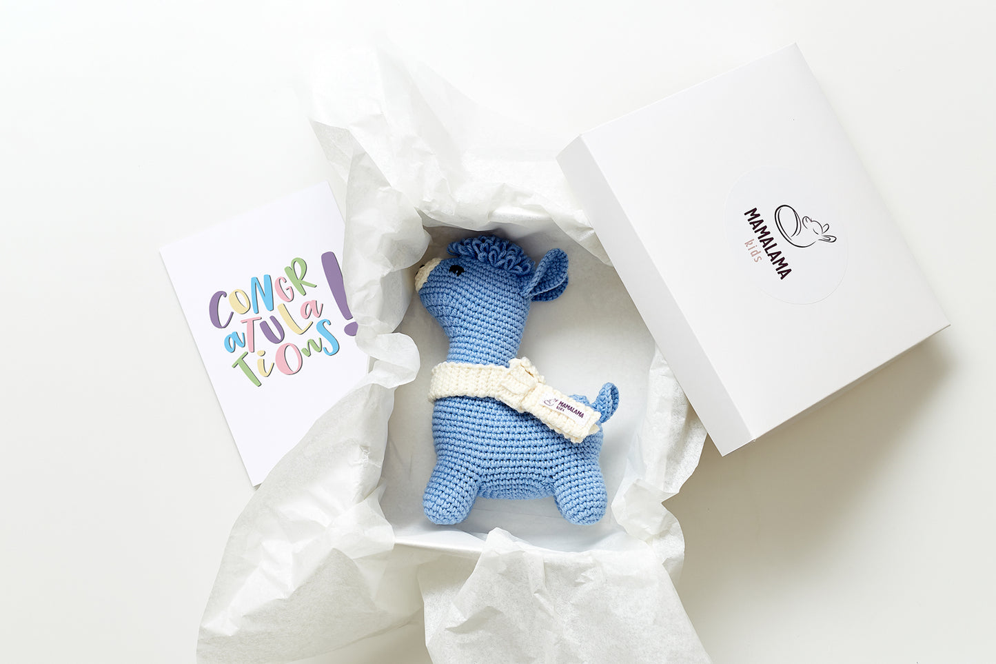 Llama toy gift box Blue