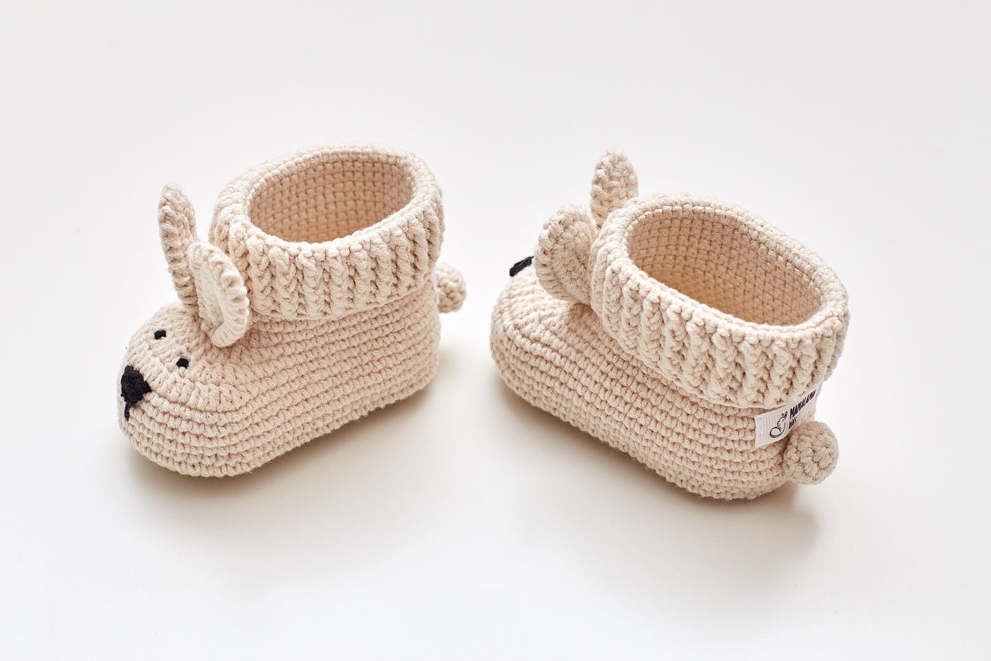 Baby blanket & bunny booties gift box Beige