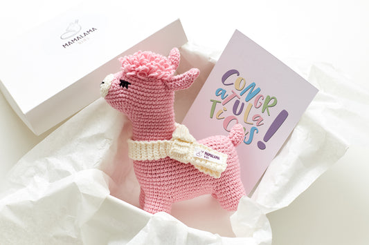 Llama toy gift box Pink
