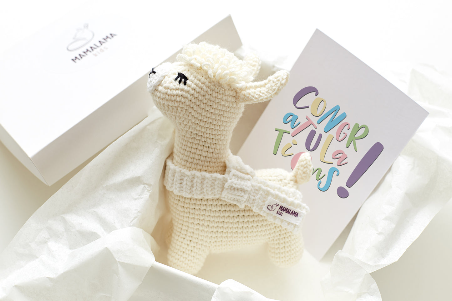 Llama toy gift box Cream