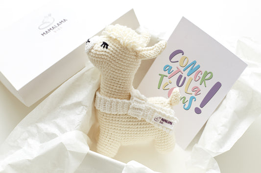 Llama toy gift box Cream