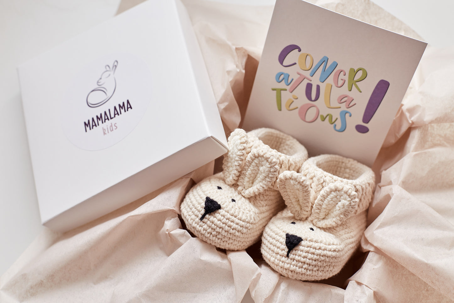 Bunny booties pregnancy gift box Beige