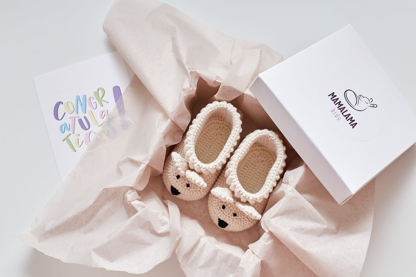 Bunny booties pregnancy gift box Beige