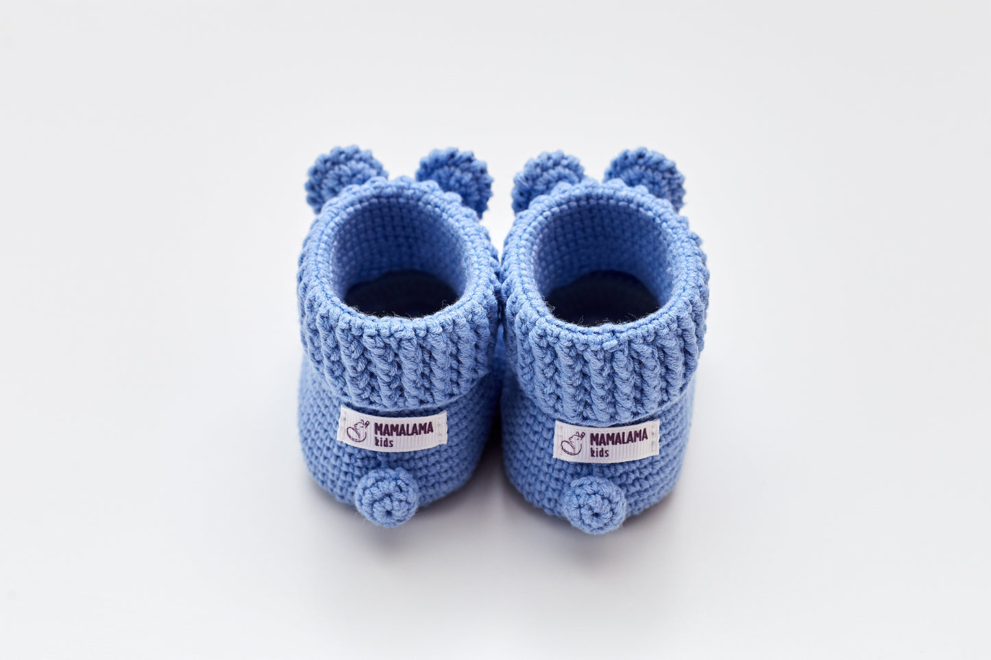 Baby boy shower gift box with crochet bunny booties