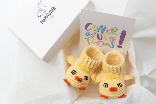 Chicken hen booties pregnancy gift box Yellow